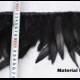 10 yards/lot Black Coque feather trimming fringe Rooster tail feather fringe