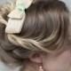 Sinamay Bow clip - 'Riverina' clip in natural with La Mer watercolour detail