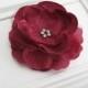 Burgundy Hair Flower Clip, Autumn Wedding Flower Hair Clip, Burgundy Wine Flower Hair Clip, Bridesmaid Hair Accessory, Large Flower Clip