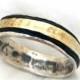 Elegant men's ring, handmade men's wedding band, oxidized sterling silver band, classic men's wedding ring, gold wedding band, Ilan Amir