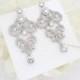 Crystal Bridal earrings, Chandelier Wedding earrings, Wedding jewelry, Chandelier earrings, Statement earrings, CZ earrings, Vintage style