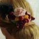 Wedding Hair Comb Romantic Wedding Hair flowers hair comb red rose bridal headpiece hair piece hair accessories Hair comb garden wedding