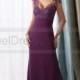 Sheath/Column Floor-length V-neck Chiffon Purple Mother of the Bride Dress