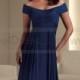 A-line Floor-length Off-the-shoulder Chiffon Royalblue Mother of the Bride Dress
