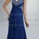 A-line Straps Midnight Embroidery Chiffon Sleeveless Floor-length Mother of the Bride Dress