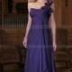 A-line Floor-length One Shoulder Chiffon Purple Mother of the Bride Dress