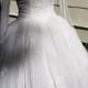 Sz 8 M "New Look/Bouffant" High Fashion 1950's Tea Length Silk Organza Lace Illusion Wedding Gown Button Back & Sleeves Petal Bodice Hem Sz