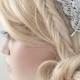 free ship Silver Plated Feather Austrian Crystal Bridal Hair Comb Wedding Hair Piece Clip Slide Fascinator Brooch