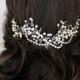 Bridal hair vine, Wedding headpiece, Antique silver hair piece, Leaf hair accessory, Swarovski crystal hair vine, Boho head piece, Rose gold