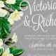 Wedding invitation card with romantic flower dog-rose