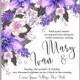 Wedding invitation card with abstract floral background