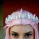 The Glaceon Mermaid Crown - [Clear Polished Angel Aura Crystal Quartz Crown / Tiara]