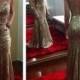 New Glitter gold sequins mermaid evening prom dress