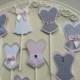 Bachelorette party sexy cupcake toppers corset lingerie lips and high heel MIX and MATCH gray grey white light pink colors
