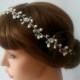 Bridal Headband, Pearl Hair Vine, Bridal hair Vine, Bridal Halo Headpiece, Wedding Headband, Pearl Halo, Bridal Circlet, Bridal Headpiece
