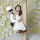 Lineman wedding cake topper with electric pole