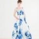 SAMPLE SALE WaterColor Handpainted Floral Print Wedding Gown with Detachable Train - 36 inch bust