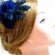 Navy blue feather fascinator Wedding headpiece Bridesmaid feather fascinator Navy blue feather hair piece Wedding hair accessories