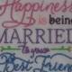Wedding Handkerchief - Happiness Handkerchief - Best Friend Handkerchief - Married to Your Best Friend Handkerchief - Wedding Gift - 182