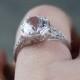 Moissanite Filigree Milgrain Engagement Ring Solitaire Round 2ct 8mm 14k 18k White Yellow Rose Gold-Custom made size-Wedding-Anniversary-10k