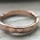 Raw 14k Rose Gold Ring - Hammered Men's Wedding Band - Boho Lux Ring - Rustic Rose Gold Ring - Raw Gold Band - 14k Yellow and Rose Gold Fill