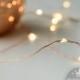 Copper Wire Fairy Lights Rustic Wedding Decor 12ft w/ 60 LEDs  Barn Wedding Decor Battery Wedding Lighting Warm White **