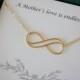 Infinity Mother Gift Gold, Mom Necklace, Endless Love, Thank You Card, Gold Necklace, Infinity Charm