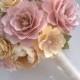 Paper Flower Bouquet - Paper Flowers - Wedding Bouquet - Toss Bouquet - Pink and Ivory - Custom Made - Any Color