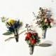 Boutonnieres boho wedding rustic, dried and fresh flowers natural