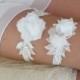 free ship ivory lace garter set, bridal garter, floral garter, garter, lace garter, toss garter, wedding garter