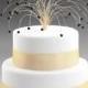 Wedding Cake Topper in Jet Black and Gold Swarovski Crystal Elements Fireworks Spray Birthday Cake Topper Decor Decoration