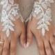 Free ship, Ivory lace Wedding gloves, bridal gloves, fingerless lace gloves,