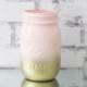 Gold and Pink Ombre Mason Jar - Gold Mason Jar - Girl Baby Shower Decor - Pink Baby Shower