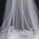 Bridal Veil Swarovski Crystal Rhinestone Sheer 80 Inch Long Floor Length Wedding Veil with Blusher