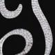 Crystal Rhinestone Covered Silver Monogram Wedding Cake Topper Letter "T"