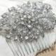 Silver Vintage Style Rhombus Rhinestone Crystals Wedding Bridal Dress Hair Comb HIR00132
