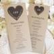 Wedding Program Template, Kraft Paper Program, Printable Program, DOWNLOAD Instantly - Editable Text - Rustic Heart, 4 x 9.25 (Tea Length)
