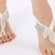 Free Ship Rhinestone pearl flexible barefoot sandals, Barefoot Sandals, Beach wedding barefoot sandals