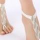 Free Ship Rhinestone barefoot sandals, Barefoot Sandals, Beach wedding barefoot sandals