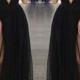 Custom black boho backless slit maxi prom dress