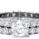 Diamond Eternity Engagement Ring, 4.00CT Diamond Eternity Engagement Wedding Ring Set 14 Karat White Gold Size 4-9