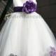 New Handmade Flower Girl Dress Bridesmaid Bride Communion Easter Pageant Wedding Toddler Garden Floral Petal Recital 2 4 6 8 10 12 14 #001