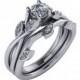 Unique Diamond Engagement Ring, Lotus Diamond Engagement Ring, Flower Diamond Ring, Diamond Wedding Sets. Diamond Engagement RIng.