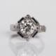 Circa 1935 - 14K White Gold Art Deco Engagement Ring - GIA Certified 1.23 K-SI1 Old European Cut Diamond - ATL#478