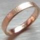 14k Womens Rose Gold Wedding Band, 3mm Textured Wedding Band, 14k Rose Gold Wedding Band, size 4 ring, Textured Ring ring or Your Size