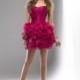 Trendige Cranberry kurze Prom Kleid mit Plissee Bodice schulterfreies Sweetheart - Festliche Kleider 