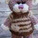 Plush Bear in dress stuffed toy bear plush bear brown stuffed bear woodland animal large bear crochet animal softie bear doll Halloween toy