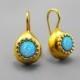 Opal earrings, Opal Gold Earrings, Blue Drop Gold Opal Earrings, Opal Jewelry, Fire Opal Gold Earrings, Gift For Woman, Birthstone Earrings