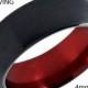 Tungsten Ring Mens Black Red Wedding Band Tungsten Ring Tungsten Carbide 8mm Tungsten Man Wedding Male Women Anniversary Matching Size