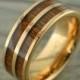 Tungsten Rose Gold Ring With Double Row of Koa Wood Inlay 8MM,Wedding Ring,Rose Gold Ring,Koa Wood Ring,Anniversary Ring,Engagement Ring!!!